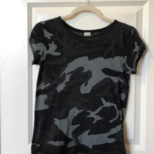 Free People Camo Short Sleeve Top